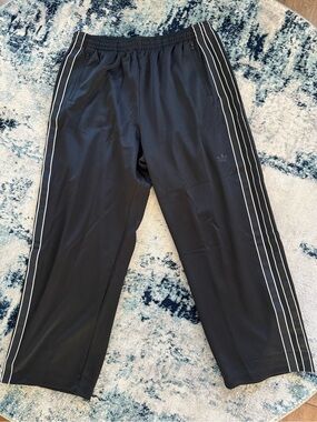 adidas NWT Black Jogger Pants with Triple White Side Stripes